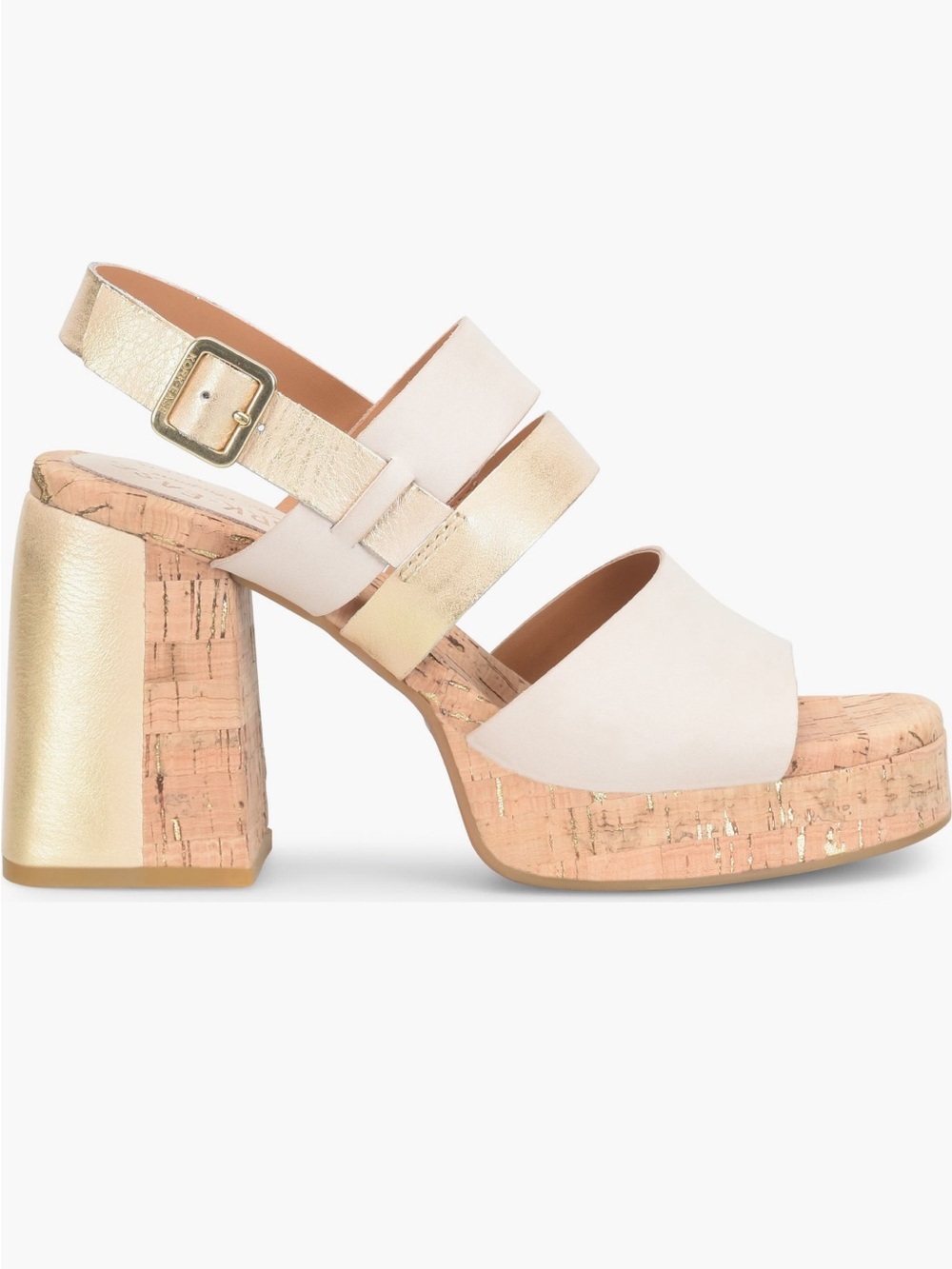 Kork-Ease Women’s Maxi Nude/ Neutral  Gold Combo Platform Sandal Sz 11 NWB